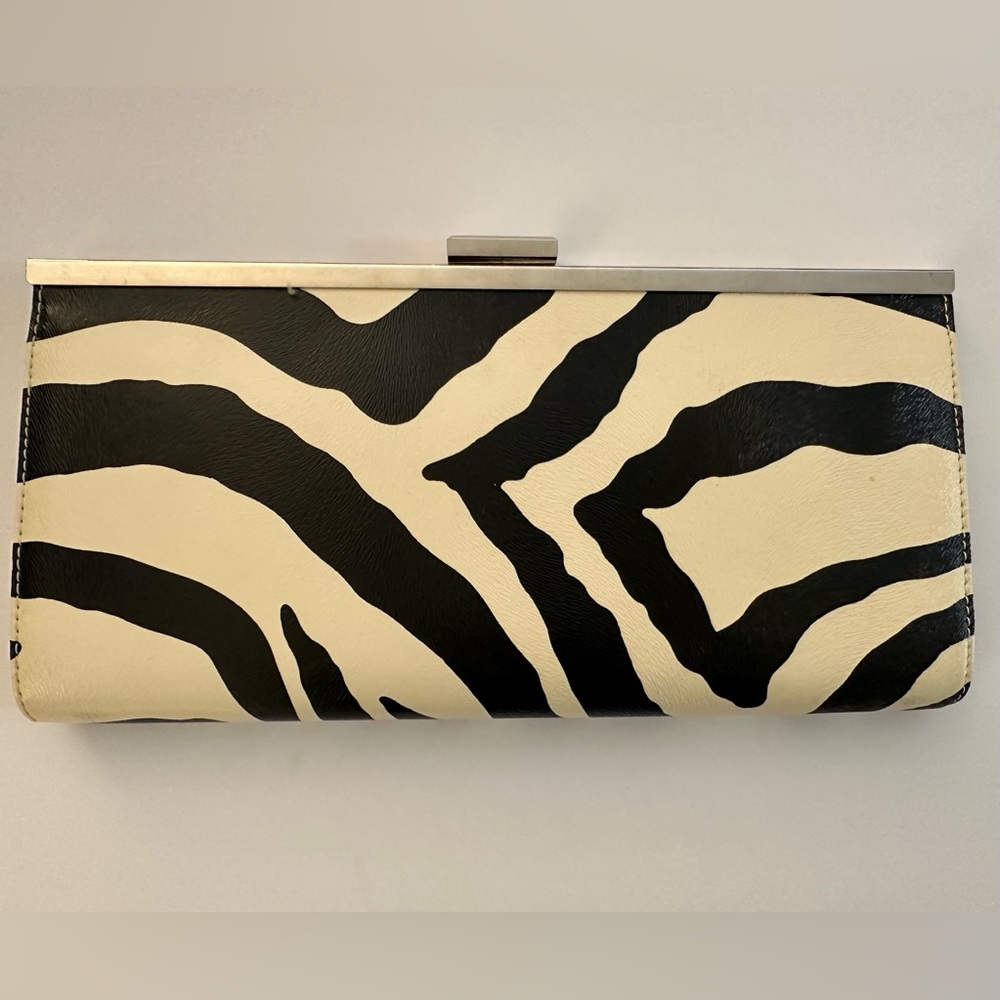 Source Unknown Black and Cream Zebra Clutch